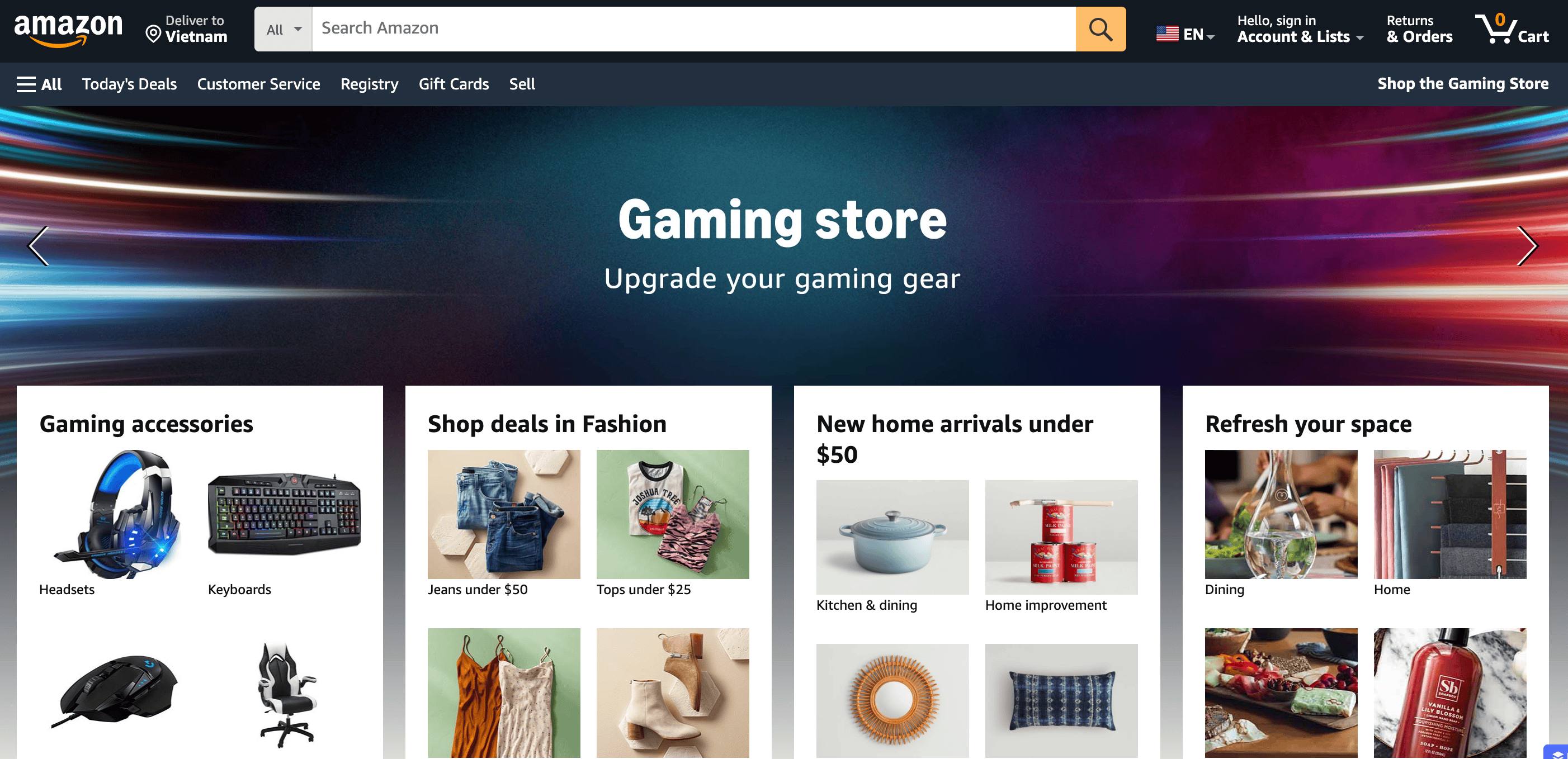 amazon homepage