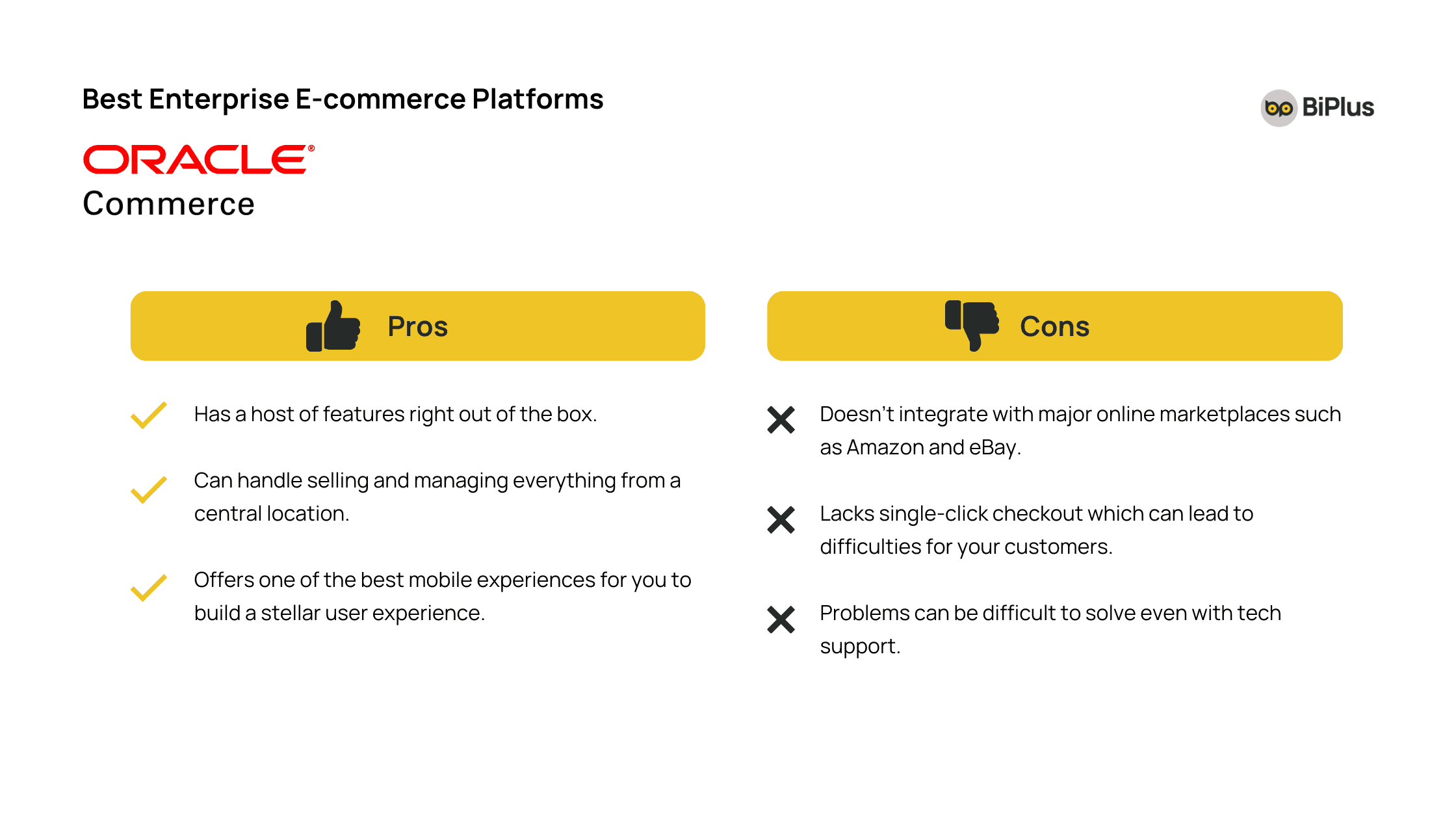 Pros and cons of Oracle Commerce