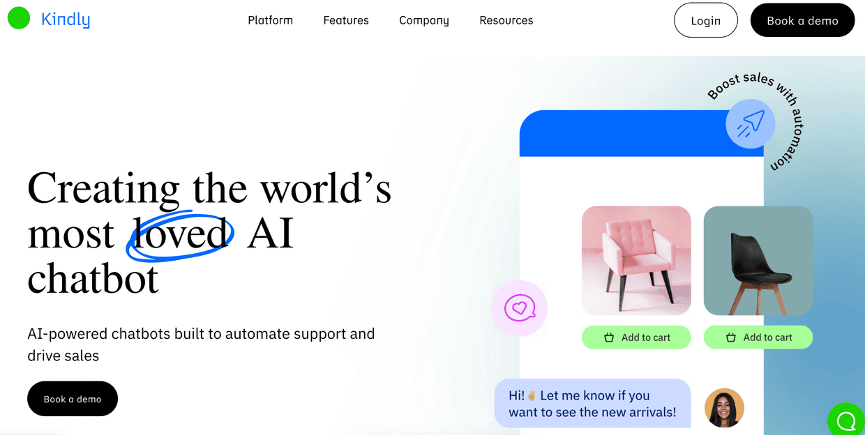 kindly is one of the best chatbots in 2024