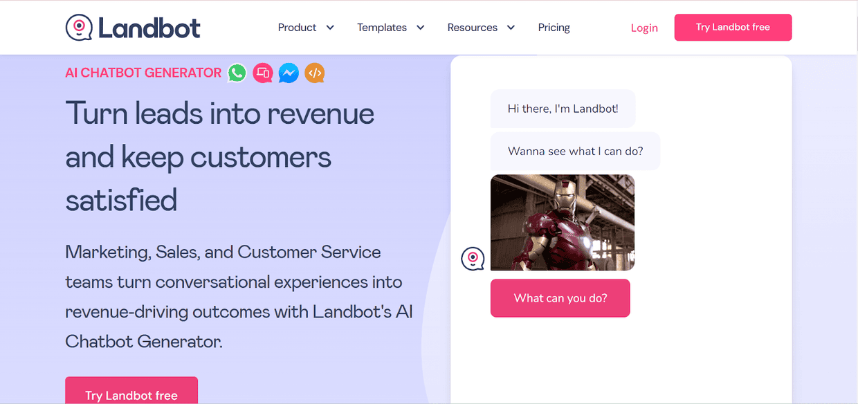 landbot is one of the best chatbots in 2024