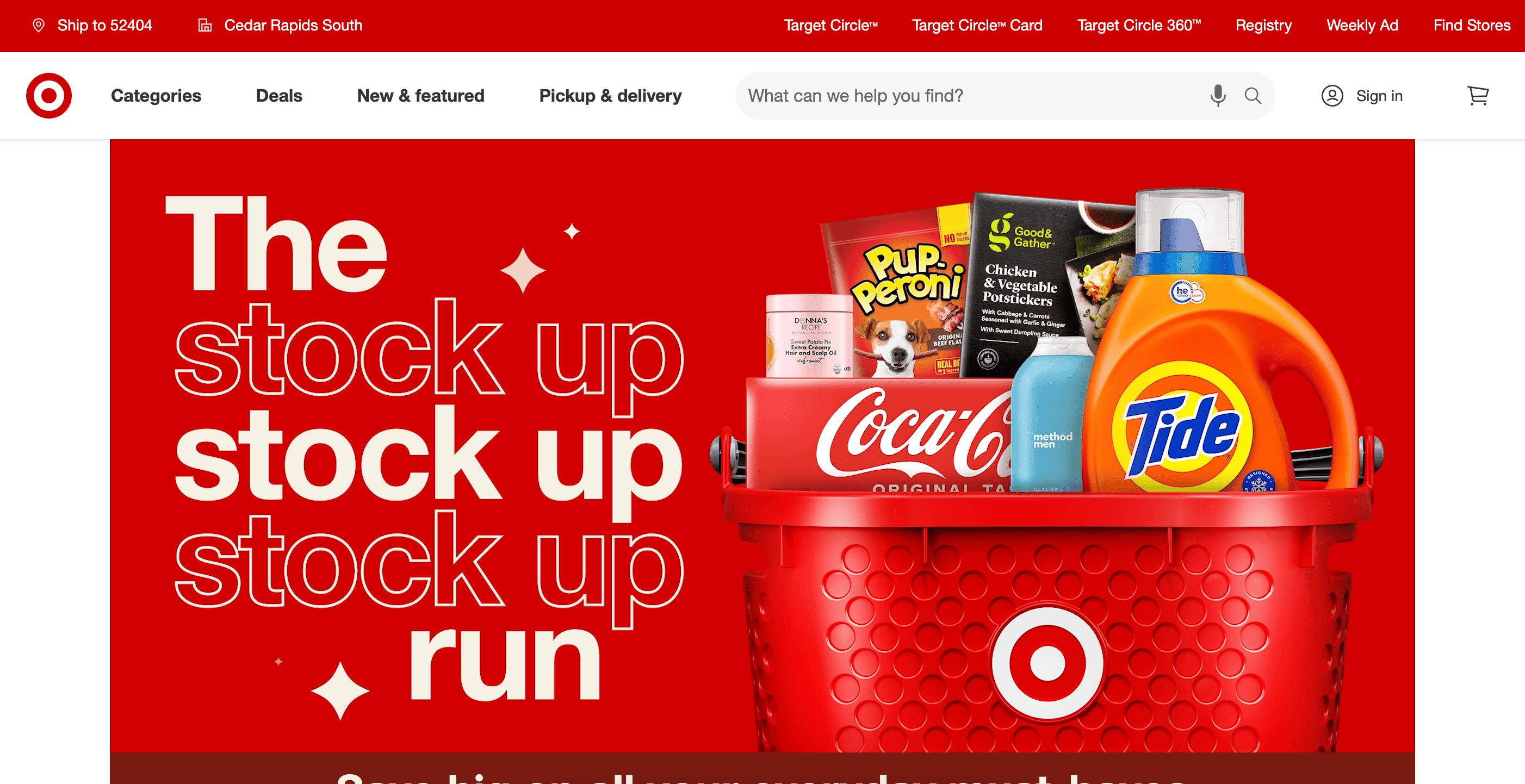 target homepage